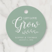 Aangepaste Kleur Bladeren Huwelijk Laat Liefde Gro Bedankjes Labels (Voorkant)