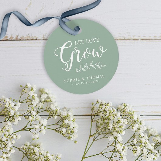 Aangepaste Kleur Bladeren Huwelijk Laat Liefde Gro Bedankjes Labels