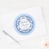 Aangepaste kleur  blauw bord inblikken label (Envelop)