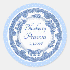 Aangepaste kleur  blauw bord inblikken label