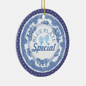 aangepaste kleur blauw bord speciale kerst ornamen keramisch ornament (Rechts)