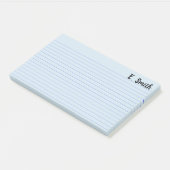 Aangepaste kleur blauwe gepersonaliseerde grote post-it® notes (Schuin)