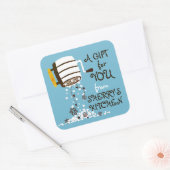 Aangepaste kleur bloem zeefmachine uit de keuken v vierkante sticker (Envelop)