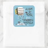 Aangepaste kleur bloem zeefmachine uit de keuken v vierkante sticker (Tas)