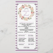 Aangepaste kleur Bloemen Gestreepte Trouwprogramma Programmakaart (Voorkant)