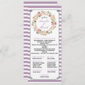 Aangepaste kleur Bloemen Gestreepte Trouwprogramma Programmakaart (Voorkant / Achterkant)