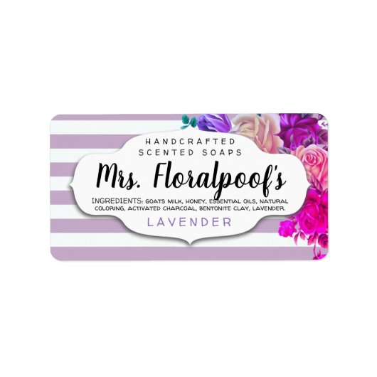 Aangepaste kleur  bloemenzeep of parfumlabels etiket (Voorkant)