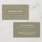 Aangepaste kleur Boekhouding Nummers Moderne Accou Visitekaartje (Voorkant / Achterkant)