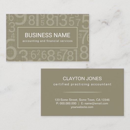 Aangepaste kleur Boekhouding Nummers Moderne Accou Visitekaartje (Voorkant / Achterkant)