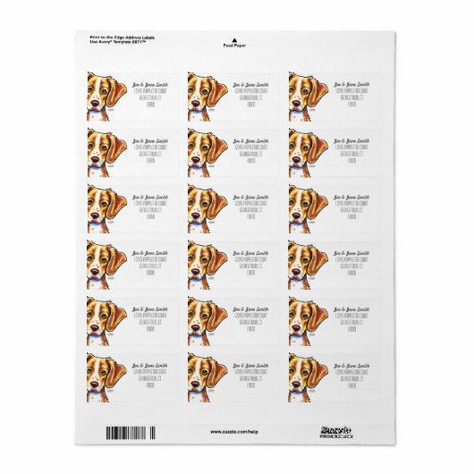Aangepaste kleur Brittany Spaniel Etiket (Full Sheet)
