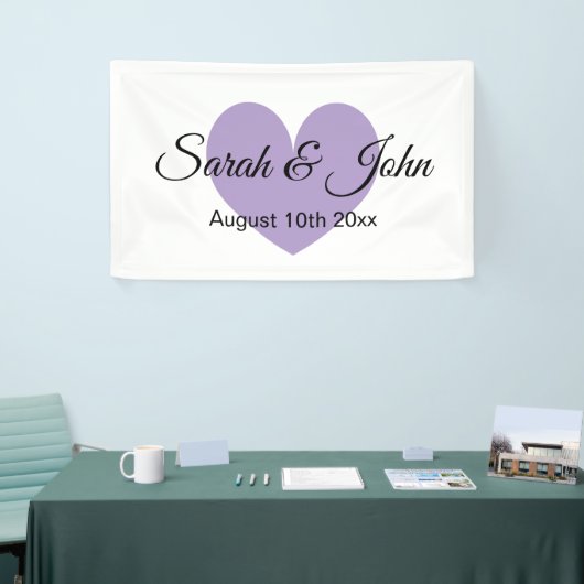 Aangepaste kleur bruiloft banner met hart (Beurs)