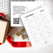 Aangepaste kleur Business QR-code Logo 2024 Kalend Briefkaart
