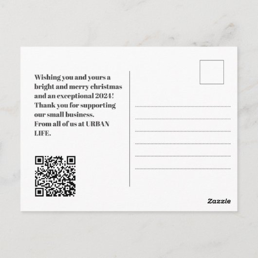 Aangepaste kleur Business QR-code Logo 2024 Kalend Briefkaart (Achterkant)