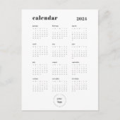 Aangepaste kleur Business QR-code Logo 2024 Kalend Briefkaart (Voorkant)