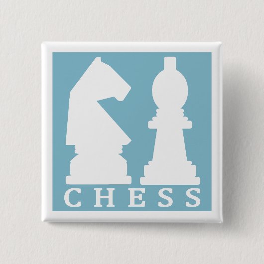 Aangepaste kleur CHESS-knop Vierkante Button 5,1 Cm (Voorkant)