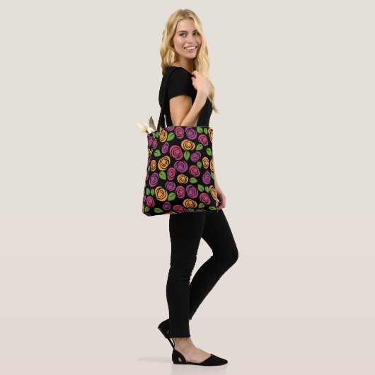 Aangepaste kleur Chic Modern Stijlvol Floral Patro Tote Bag (Op model)
