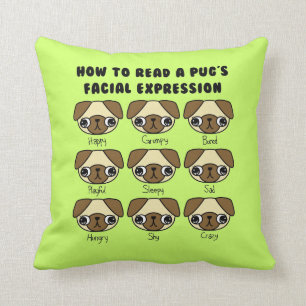 Aangepaste kleur Cute Kawaii Cartoon Pug Grappig K Kussen