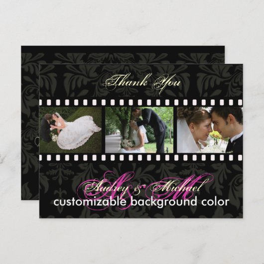 Aangepaste kleur/Damask Foto's Dank u briefkaarten (Voorkant / Achterkant)