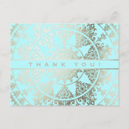 Aangepaste kleur Dank u Briefkaarten Gold Folie