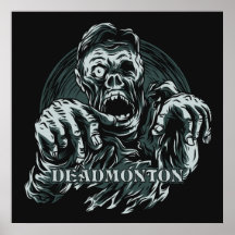 Aangepaste kleur DEADMONTON Zombie poster