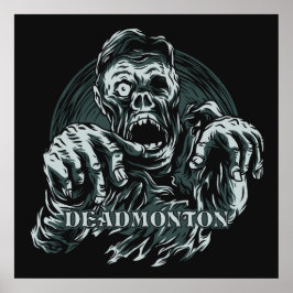 Aangepaste kleur DEADMONTON Zombie poster