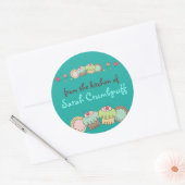 Aangepaste kleur doodles koekjes cupcakes bloemen ronde sticker (Envelop)