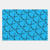 Aangepaste kleur doorgekruiste ijshockeysticks en  inpakpapier vel (Voorkant 2)