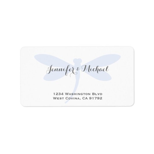 Aangepaste kleur Dragonfly-adreslabel Sjabloon Etiket (Voorkant)