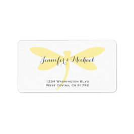 Aangepaste kleur Dragonfly-adreslabel Sjabloon Etiket