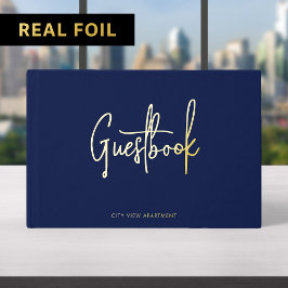Aangepaste Kleur Eigenschap Modern Script Minimali Gastenboek