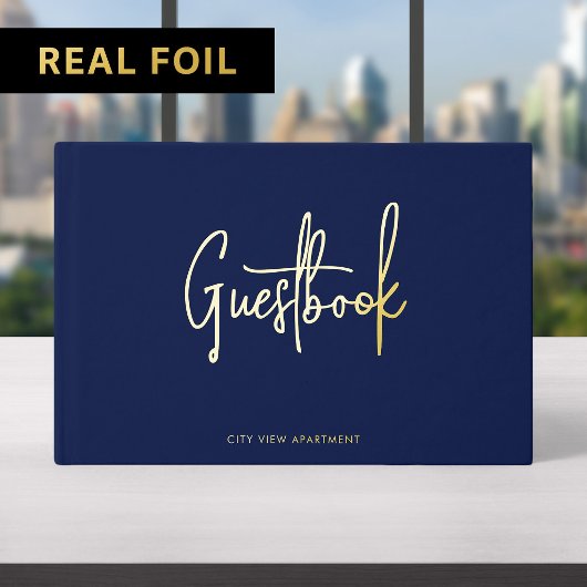 Aangepaste Kleur Eigenschap Modern Script Minimali Gastenboek
