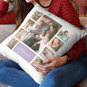Aangepaste Kleur Elegante Script Familie Fotocolla Kussen