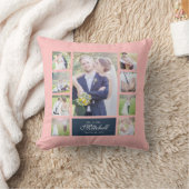 Aangepaste Kleur Elegante Script Mr & Mrs Fotocoll Kussen (Deken)