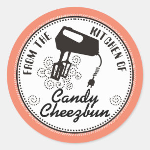 Aangepaste kleur elektrische mixer uit de keuken v ronde sticker