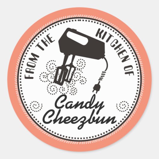 Aangepaste kleur elektrische mixer uit de keuken v ronde sticker (Voorkant)