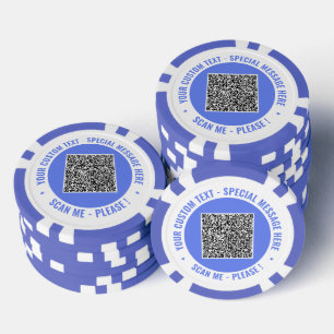 Aangepaste kleur en tekst met uw QR-code pokerchip