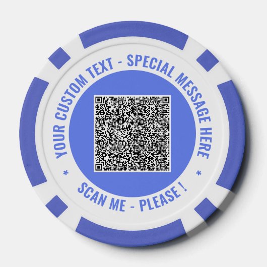 Aangepaste kleur en tekst met uw QR-code pokerchip (Achterkant)