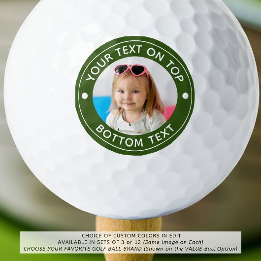 Aangepaste kleur en tekst van de Foto Golfballen