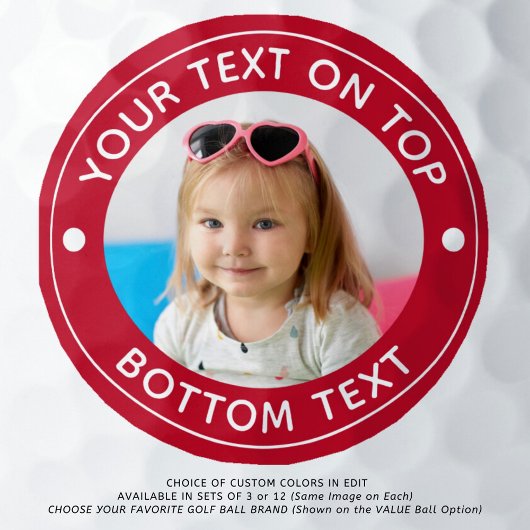 Aangepaste kleur en tekst van de Foto Golfballen