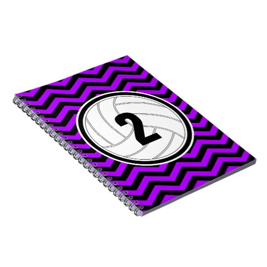 Aangepaste kleur en tekst Volleybal Chevron Notiti Notitieboek (Rechterzijde)