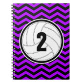 Aangepaste kleur en tekst Volleybal Chevron Notiti Notitieboek (Voorkant)