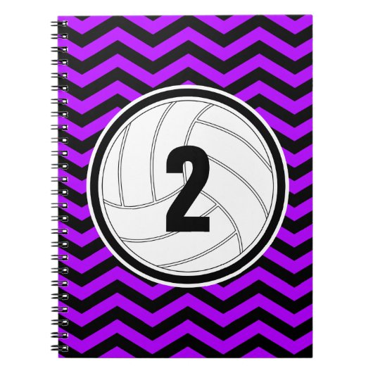 Aangepaste kleur en tekst Volleybal Chevron Notiti Notitieboek (Voorkant)