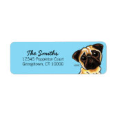 Aangepaste kleur Fawn Pug Face Etiket (Voorkant)