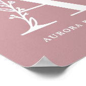 Aangepaste kleur Floral Monogram Letter A Naam Nur Poster (Hoek)