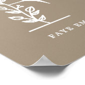 Aangepaste kleur Floral Monogram Letter F Name Nur Poster (Hoek)