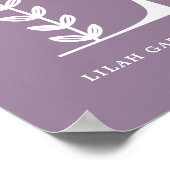Aangepaste kleur Floral Monogram Letter L Naam Nur Poster (Hoek)