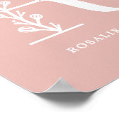 Aangepaste kleur Floral monogram letter R naam zur Poster (Hoek)