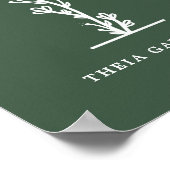 Aangepaste kleur Floral Monogram Letter T Name Nur Poster (Hoek)