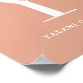 Aangepaste kleur Floral Monogram Letter Y Name Nur Poster (Hoek)