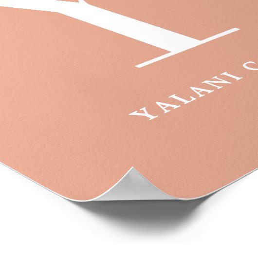 Aangepaste kleur Floral Monogram Letter Y Name Nur Poster (Hoek)